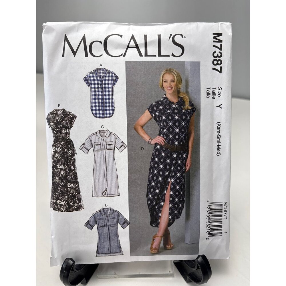 McCalls M7387 Sewing Pattern Womens Dresses Size XS-S-M Uncut